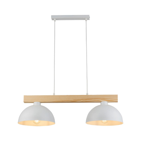 TK Lighting lampa wisząca Oslo 2xE27 biało/drewniana 4713