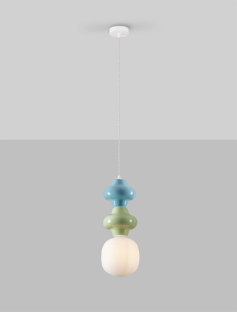 Luces Exclusivas lampa wisząca LED Vilrosa Ø 18 cm E14 1x5W IP20 niebiesko/jasnozielona LE44563