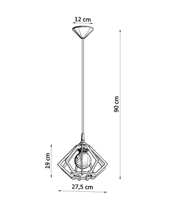 Sollux lampa wisząca Pompelmo E27 drewniana SL.0393