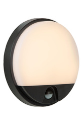 Lucide kinkiet zewnętrzny Hups LED 1x10W 3000K IP54 czujnik ruchu i zmierzchu czarny 22863/10/30