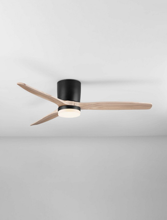 Luces Exclusivas wentylator LED Guarayos 18W 2190lm 3000-6500K IP20 czarno/drewniany LE44964