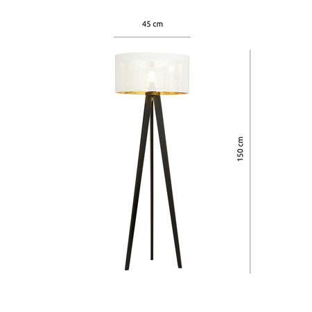 Emibig lampa stojąca Aston LP1 E27 czarno/biała 150cm 1147/LP1