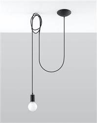 Sollux lampa wisząca Edison 1 E27 czarna SL.0369