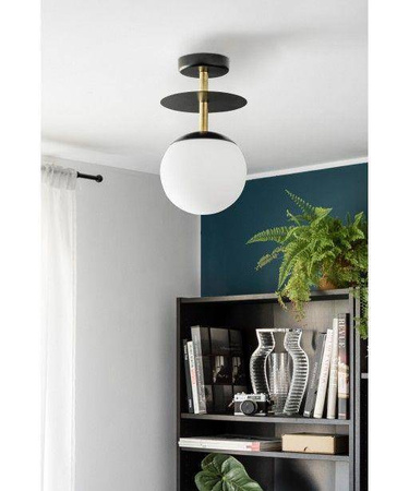 Ummo plafon Plaat B E27 czarny z mosiądzem PLB12303