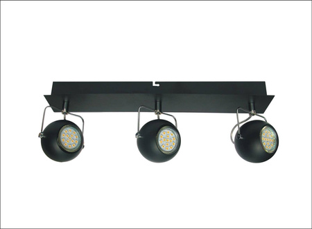 Candellux plafon (reflektorki) Tony 3xGU10 (załączono 3W 240lm 3000K) czarny 93-25029