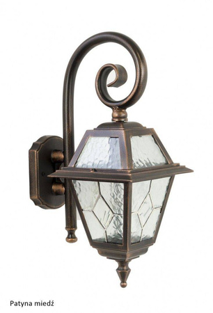 Su-ma kinkiet zewnętrzny Witraż E27 czarny/patyna IP43 K 3012/1/N
