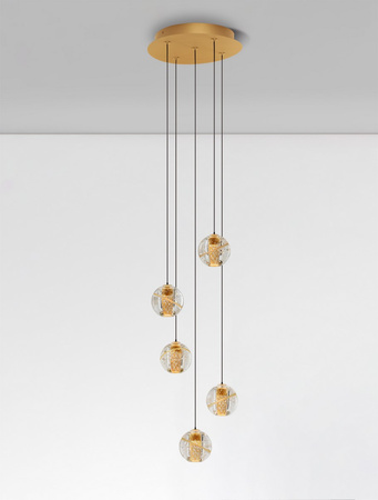 Luces Exclusivas lampa wisząca LED Cuyo ściemnialna Ø 31 cm 16W 832lm 3000K IP20 złota LE44212