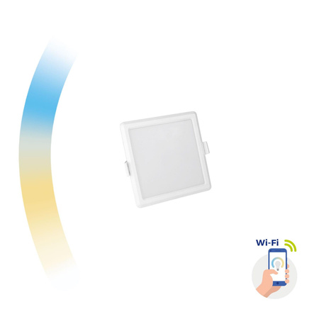 Spectrum SMART oprawa sufitowa LED Algine 6W 520lm 3000/6500K ściemnialna biała 11,2cmx11,2cm wpuszczana SLI038018CCT