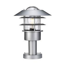 Elstead lampa stojąca zewnętrzna Helsingor E27 srebrna 30,5cm IP44 HELSINGOR-PED