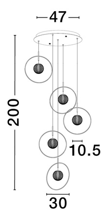 Luces Exclusivas lampa wisząca LED Bacata Ø 52,5 cm 32W 3925lm 3000K IP20 złota LE43201