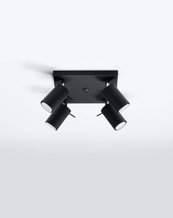 Sollux plafon (reflektorki) Ring 4 4xGU10 czarny SL.0094