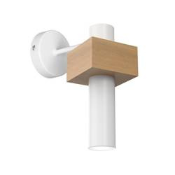 Milagro kinkiet West GU10 biało/drewniany MLP5499