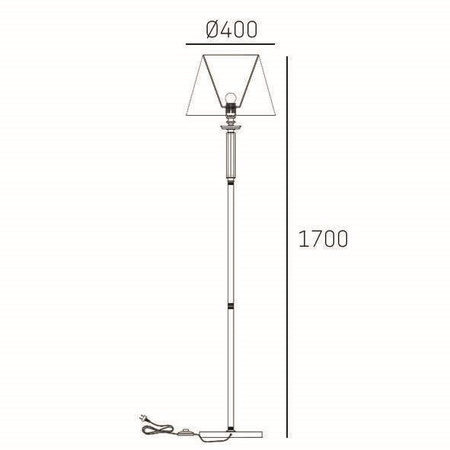 CosmoLight lampa podłogowa Siena E27 nikiel/biały 170cm F01322WH NI