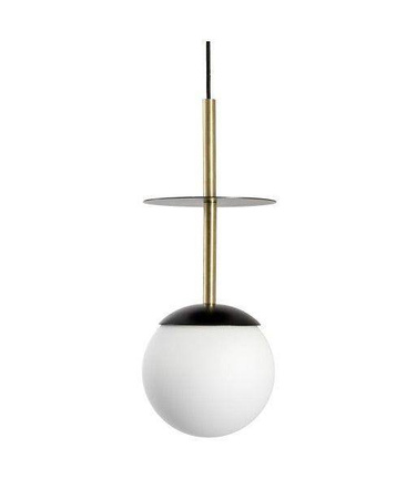 Ummo lampa wisząca Plaat A E27 czarna z mosiądzem PLA132P0