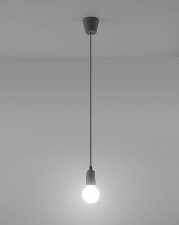 Sollux lampa wisząca Diego 1 E27 szara SL.0575