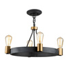 Quintiesse lampa wisząca Silas 4xE27 czarno/mosiężna QN-SILAS-4P-DZ