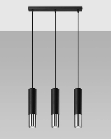 Sollux lampa wisząca Loopez 3L 3xGU10 czarna/chrom SL.0942