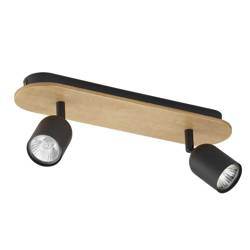 TK Lighting plafon (reflektorki) Top Wood 2xGU10 czarno/drewniany 3291