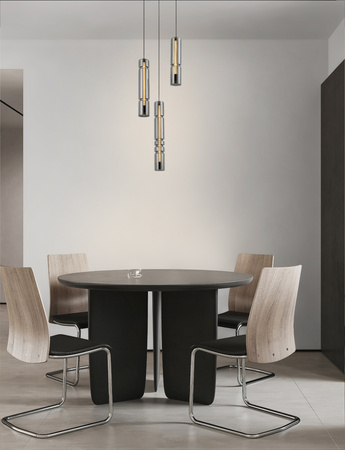 Aviano Lighting lampa wisząca LED Cilindro ściemnialna 3x9W 3200lm 3000K czarna 6223-0310