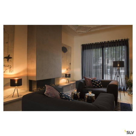 SLV lampa podłogowa Fenda E27 czarna bez klosza 133cm 155490