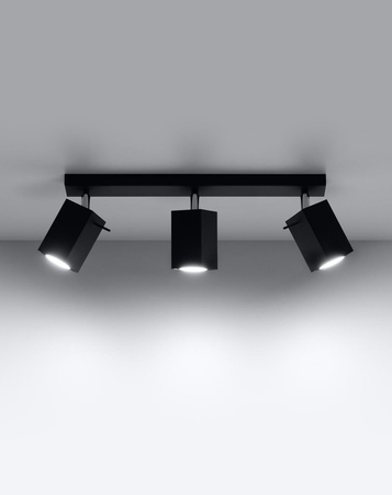 Sollux plafon (reflektorki) Merida 3 3xGU10 czarny SL.0101