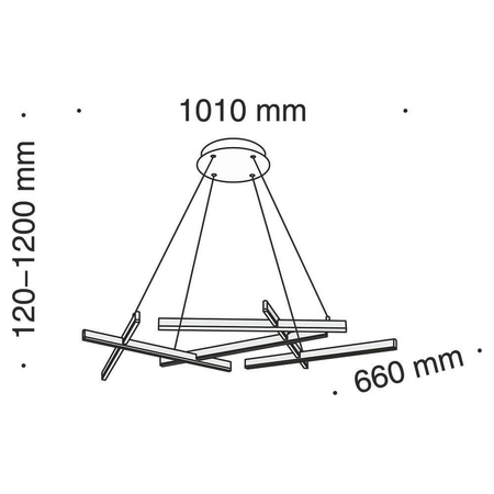 Maytoni lampa wisząca LED Line 75W 2600lm 3000K czarna MOD016PL-L75B