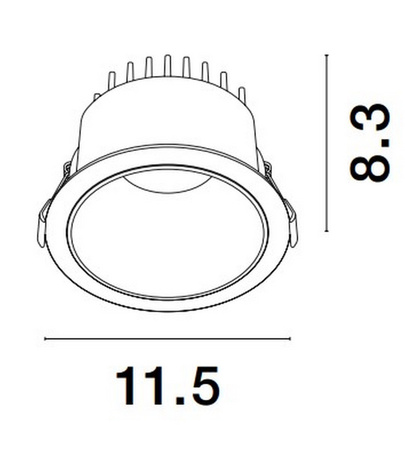 Luces Exclusivas oprawa sufitowa wpuszczana LED Aramiel Ø 8,3 cm 20W 1127lm 3000K IP20 czarna LE65120
