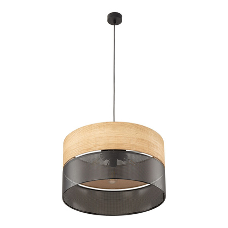 TK Lighting lampa wisząca Nicol 3xE27 czarno/drewniana 4798