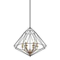 Italux żyrandol / lampa wisząca Maresmo 6xE14 czarno/złota PEN-6369-6-BKBR