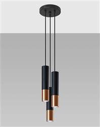 Sollux lampa wisząca Loopez 3P 3xGU10 czarno/miedziana SL.0949