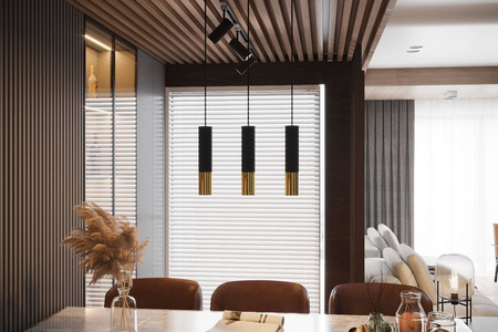 Sollux lampa wisząca Loopez 2 2xGU10 czarno/złota SL.0953