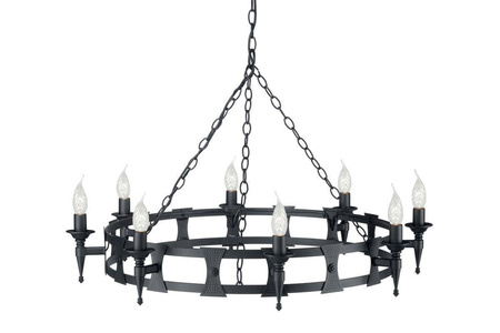 Elstead żyrandol / lampa wisząca Saxon 8xE14 czarna SAX8-BLK