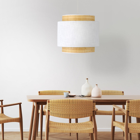TK Lighting lampa wisząca Boho E27 biało/naturalna 5653