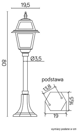 Su-ma lampa stojąca zewnętrzna Witraż E27 czarna/patyna 80cm IP43 K 5002/3/N