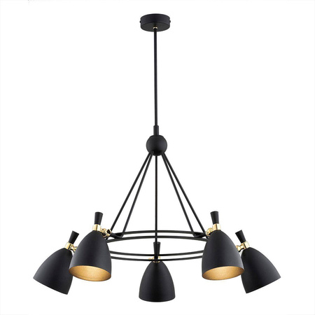 Argon żyrandol / lampa wisząca Charlotte 5xE27 czarno/mosiężna 2118