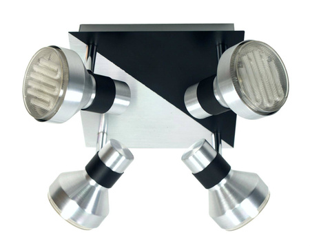 Candellux plafon (reflektorki) Sortha 4xGX53 (załączono 9W 220lm 2700K) czarno/srebrny 98-08308
