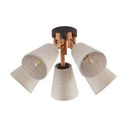 TK Lighting plafon (reflektorki) Vaio 5xE27 beżowo/drewniany 575