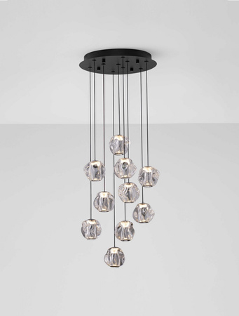 Luces Exclusivas lampa wisząca LED Chepen ściemnialna Ø 40 cm 48W 2540lm 3000K IP20 czarna LE44643