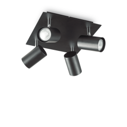 Ideal Lux plafon (reflektorki) Spot 4xGU10 czarny 156781