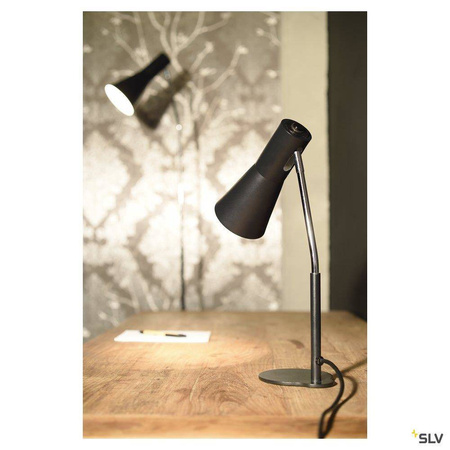SLV lampa podłogowa Phelia E27 czarna 172cm 146010