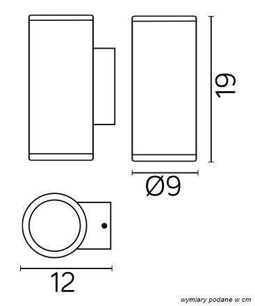 Su-ma kinkiet zewnętrzny Adela Midi 2xGU10 szary IP54 M1457 DG