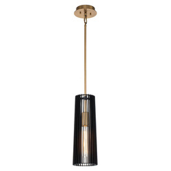 Quintiesse lampa wisząca Linara E27 czarno/mosiężna QN-LINARA-P-BK
