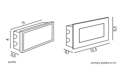 Su-ma oprawa ścienna zewnętrzna LED Mur Led 1,5W 46lm 3000K stalowa IP65 E 04