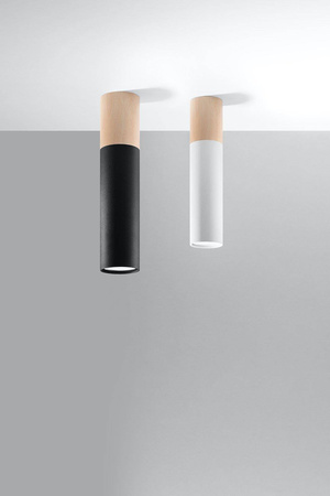 Sollux plafon Pablo GU10 biało/drewniany SL.0631