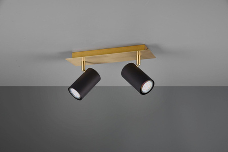 Trio kinkiet (reflektorki) Marley 2xGU10 czarno/złoty 802400280