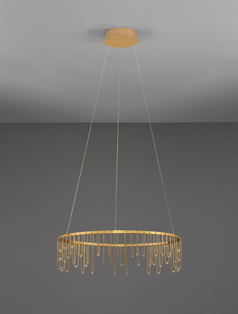 Luces Exclusivas lampa wisząca LED Huaraz ściemnialna Ø 65 cm 26W 1981lm 3000K IP20 złota LE44455