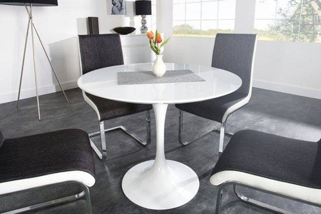 King Home stół Tulip Ø100 Premium blat MDF biały GT-09R.100