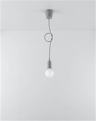 Sollux lampa wisząca Diego 1 E27 szara SL.0575