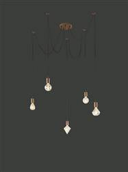 Trio lampa wisząca Cord 5xE27 miedziana 310100562