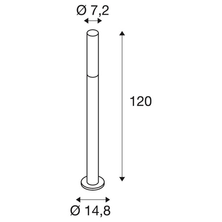 SLV lampa stojąca zewnętrzna LED Aponi 120 8W 440lm 3000K antracytowa 120cm IP65 1000683